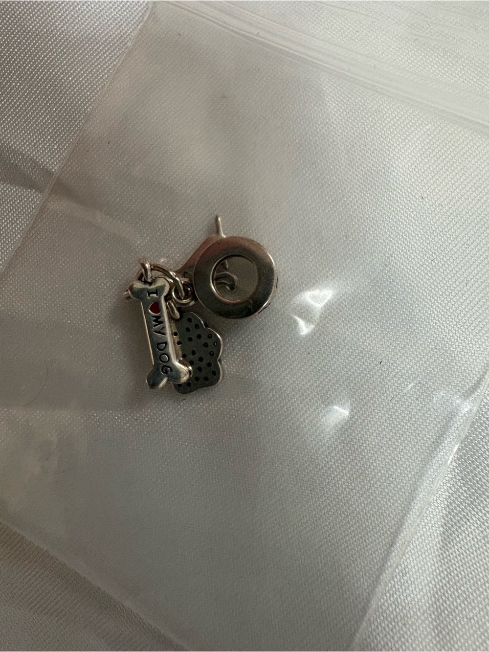 I ♥ My Dog Silver Charm Pendant with Paw and Dog Silhouette s925 NWOT - Picture 4 of 6